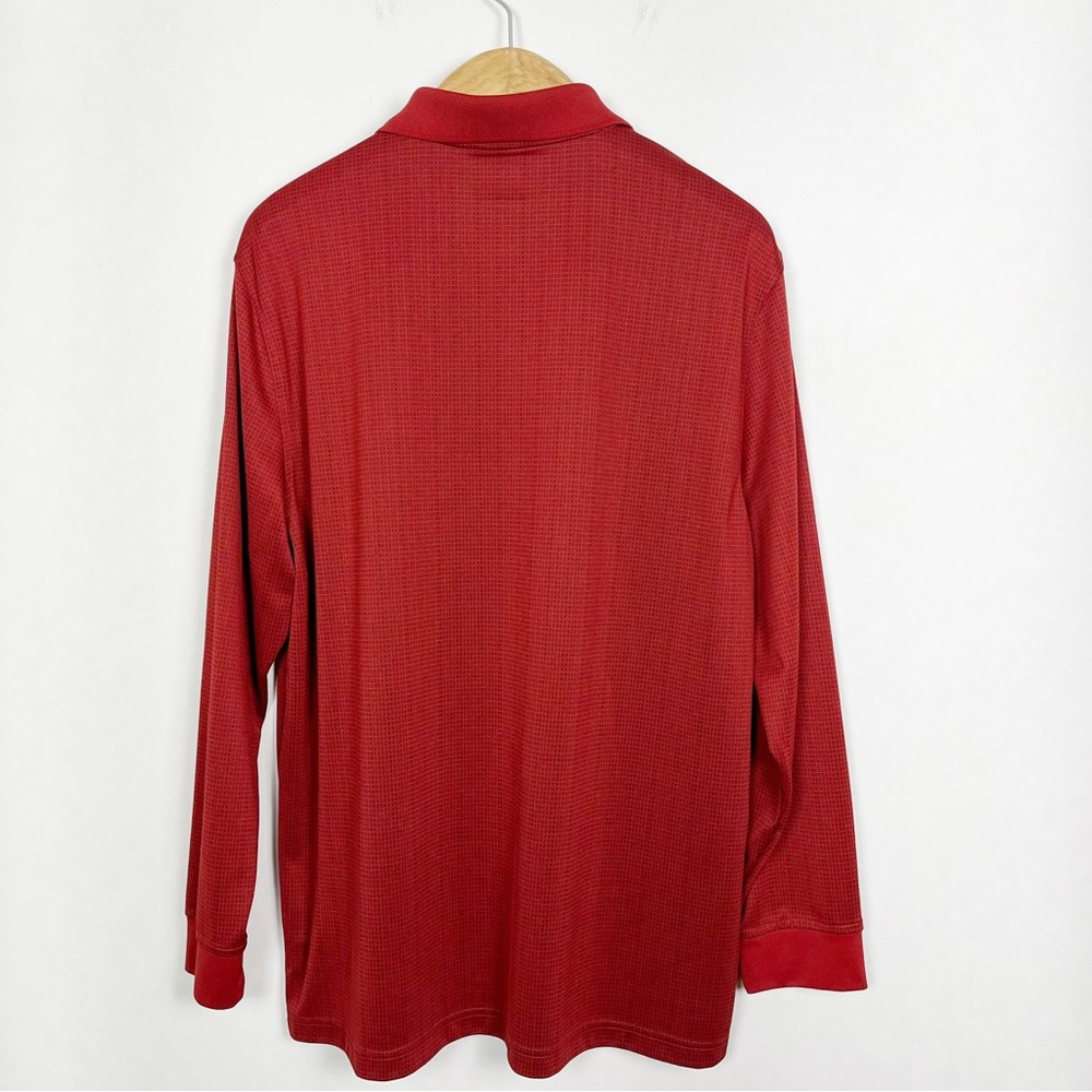 Greg Norman for Tasso Elba Red Classic Long Sleeve Polo Shirt Size XL - Picture 7 of 12